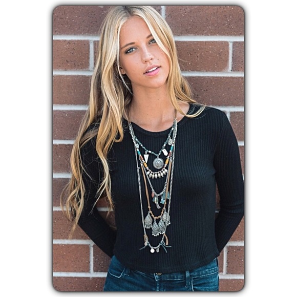 Boho Festival Gypsy Layered Statement Necklace - Picture 4 of 8